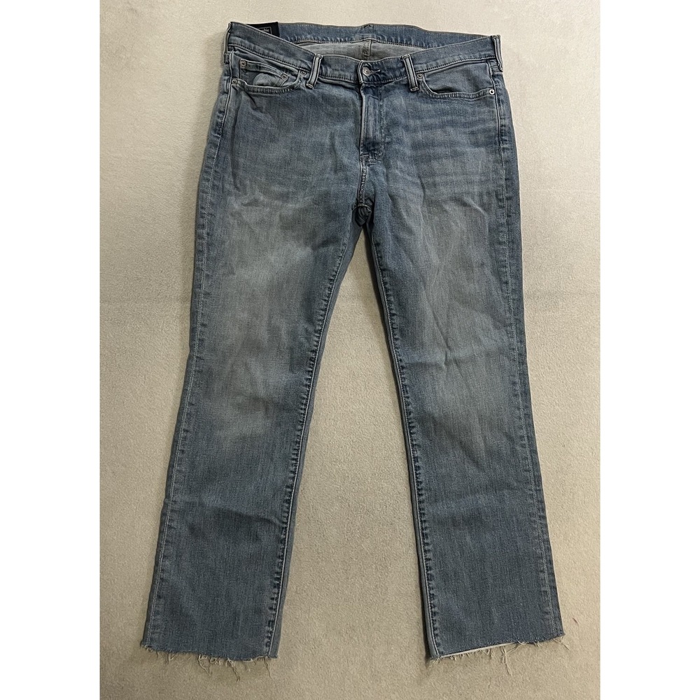 Abercrombie & Fitch Kennan Straight Jeans Men's Size 34x32 (Fits 36x28) Raw Hem